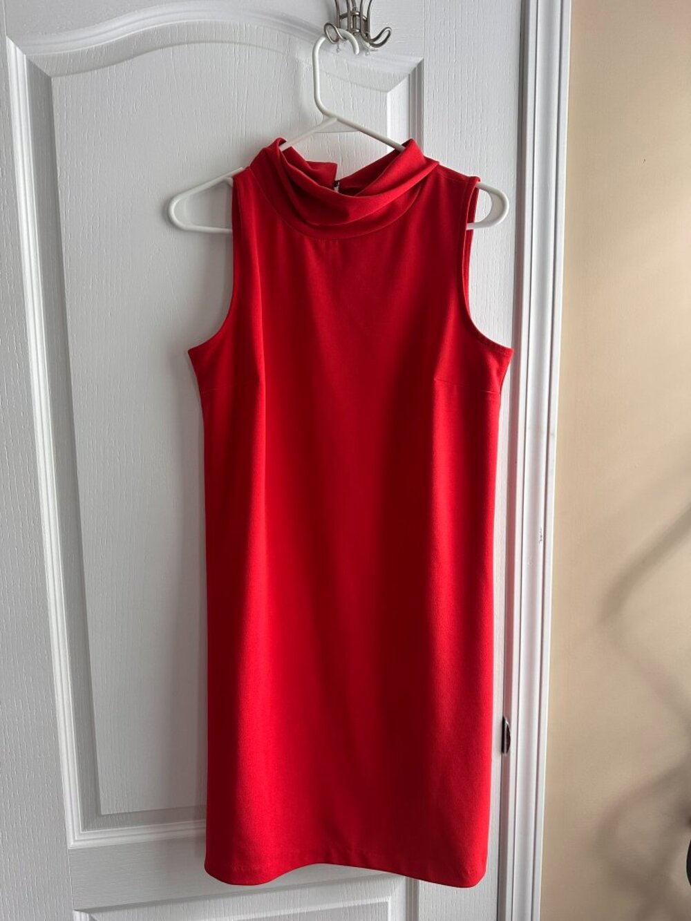 Banana Republic Red Sleeveless Mock Neck Shift Dress